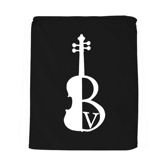Black Violin Drawstring Bag